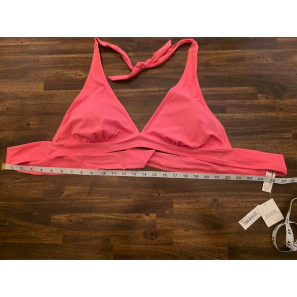 Amazon Essentials Bikini Top Hot Pink Size XL Halter Tie Neck NWT - Picture 2 of 5